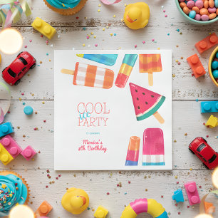 waterverf Cool Ice-Cream Party Verjaardag Servet