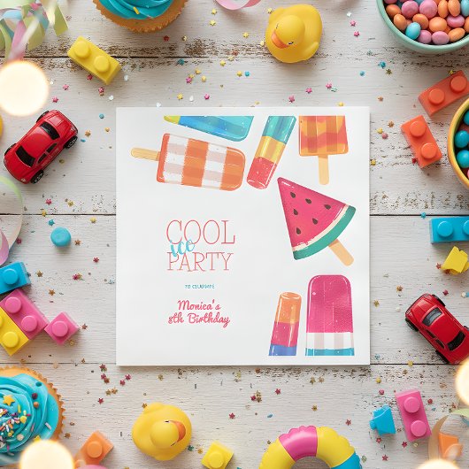 waterverf Cool Ice-Cream Party Verjaardag Servet