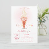 Waterverf Cool Ice Cream Polka Dots Baby shower Kaart (Staand voorkant)