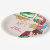 waterverf Cool Ice Popsicle Party Verjaardag Papieren Bordje (Gekanteld)