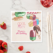 waterverf Cool Ice Popsicle Party Verjaardag Servet (Insitu)