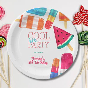 waterverf cool ijs ijsje feest verjaardag papieren bordje