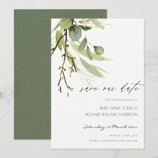 WATERVERF COOL LEAFY GREEN FOLIAGE BEWAREN DE DATU KAART (Voorkant / Achterkant)