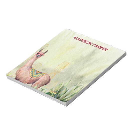 Waterverf Cool Llama Notitieblok (Linkerzijde)