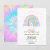Waterverf Cool Rainbow Tie Dye Birthday Kaart (Voorkant / Achterkant)