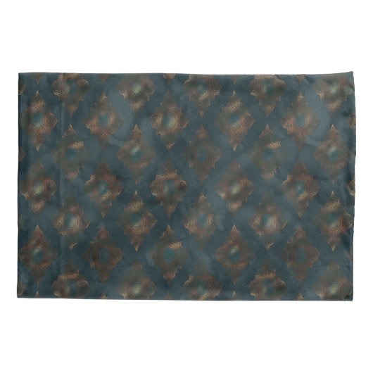 Waterverf Copper Patina Damask Pattern Kussensloop (Achterkant)