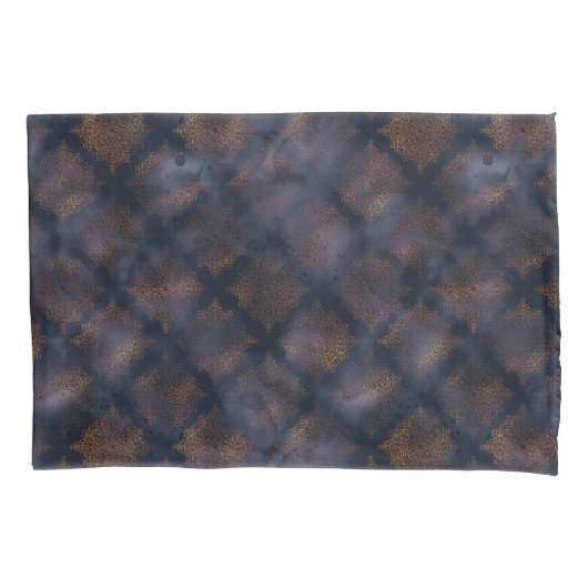 Waterverf Copper Patina Damask Pattern Kussensloop (Voorkant)