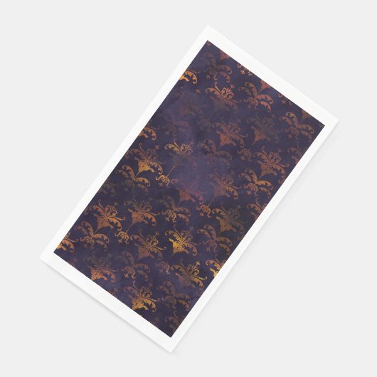 Waterverf Copper Patina Damask Pattern Servet (Hoek)