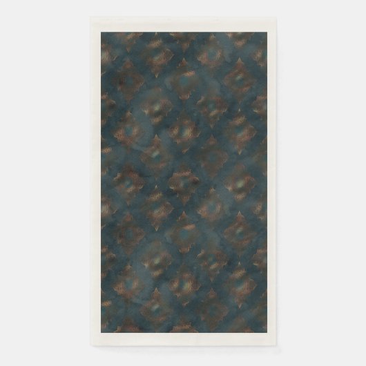 Waterverf Copper Patina Damask Pattern Servet (Voorkant)