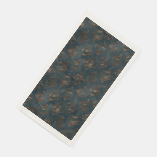 Waterverf Copper Patina Damask Pattern Servet (Hoek)