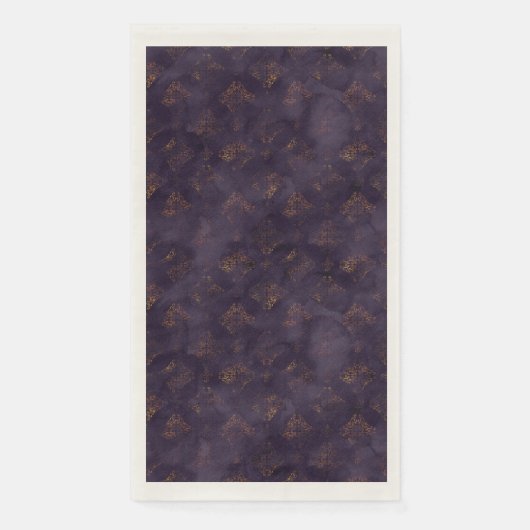 Waterverf Copper Patina Damask Pattern Servet (Voorkant)