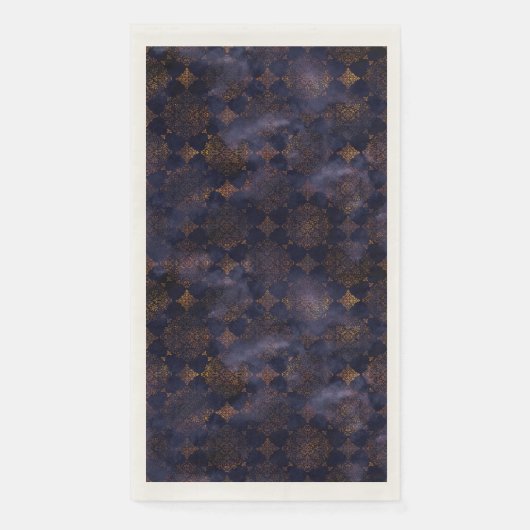 Waterverf Copper Patina Damask Pattern Servet (Voorkant)