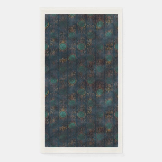 Waterverf Copper Patina Damask Pattern Servet (Voorkant)