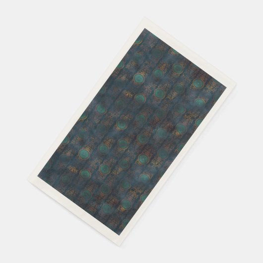 Waterverf Copper Patina Damask Pattern Servet (Hoek)