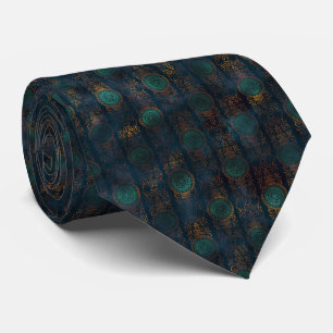 Waterverf Copper Patina Damask Pattern Stropdas