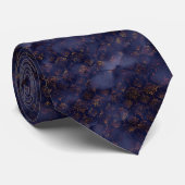 Waterverf Copper Patina Damask Pattern Stropdas (Opgerold)