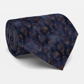Waterverf Copper Patina Damask Pattern Stropdas (Opgerold)