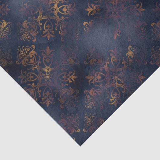 Waterverf Copper Patina Damask Pattern Tissuepapier (Detail)