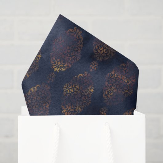 Waterverf Copper Patina Damask Pattern Tissuepapier (Cadeauzakje)