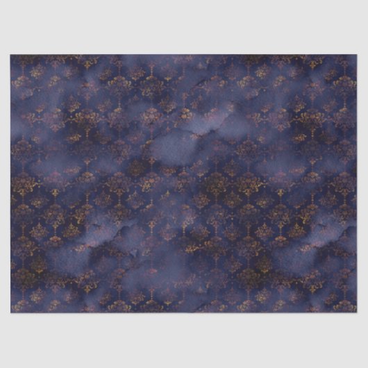 Waterverf Copper Patina Damask Pattern Tissuepapier (Voorkant)