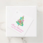 Waterverf Coquette Bow Kerstboom Bedankjes Labels (In situ)