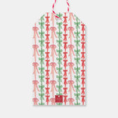 Waterverf Coquette Bow Kerstboom behuizing Cadeaulabel (Achterkant)