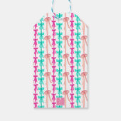 Waterverf Coquette Bow Kerstboom behuizing Cadeaulabel (Achterkant)