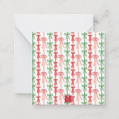 Waterverf Coquette Bow Kerstboom behuizing Notitiekaartje (Achterkant)