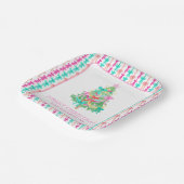 Waterverf Coquette Bow Kerstboom Papieren Bordje (Gebogen)