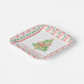 Waterverf Coquette Bow Kerstboom Papieren Bordje (Gebogen)
