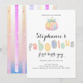 Waterverf Coquette Bow Pumpkin Eerste 1e Verjaarda Kaart (Voorkant / Achterkant)