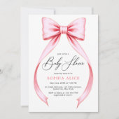 Waterverf Coquette Bow Sweet Girl Baby shower Kaart (Voorkant)