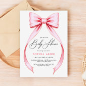 Waterverf Coquette Bow Sweet Girl Baby shower Kaart