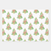 Waterverf Coquette Bows Kerstboom Inpakpapier Vel (Voorkant)