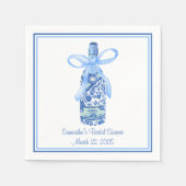 Waterverf Coquette Champagne Fles Vrijgezellenfees Servet (Voorkant)