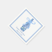 Waterverf Coquette Champagne Fles Vrijgezellenfees Servet (Hoek)