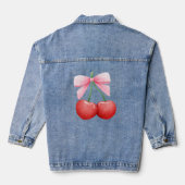 Waterverf Coquette Cherries Denim Jacket (Achterkant)