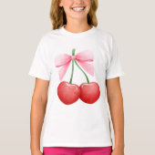 Waterverf Coquette Cherries T-shirt (Voorkant)