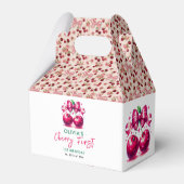 Waterverf Coquette Cherry 1e verjaardag Bedankdoosjes (Achterkant)