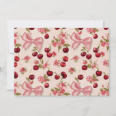 Waterverf Coquette Cherry 1e verjaardag Kaart (Achterkant)