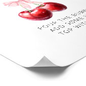 Waterverf Coquette Cherry Baby shower Mom-osa Bar Poster (Hoek)
