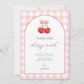 Waterverf Coquette Cherry Verjaardag Bedankkaart (Voorkant)