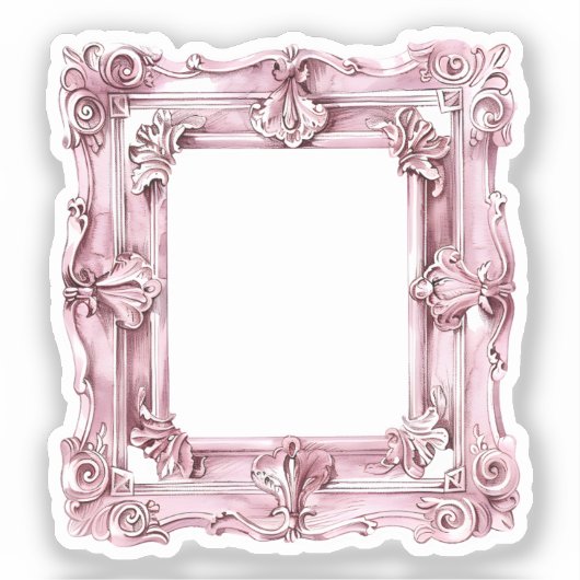 Waterverf Coquette Elementen Sticker (Voorkant)