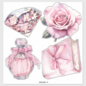 Waterverf Coquette Elementen Sticker (Vel)