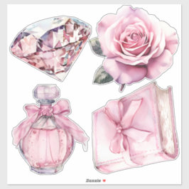 Waterverf Coquette Elementen Sticker