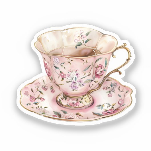 Waterverf Coquette Elementen Sticker (Voorkant)