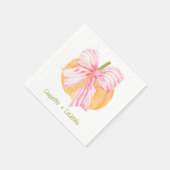 Waterverf Coquette Grandmillennial Pumpkin Bow Servet (Hoek)