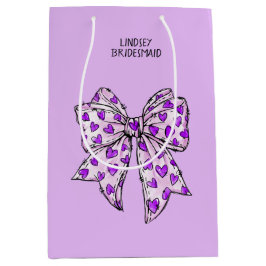 Waterverf Coquette Hart Boog Paarse en Lavendel Medium Cadeauzakje