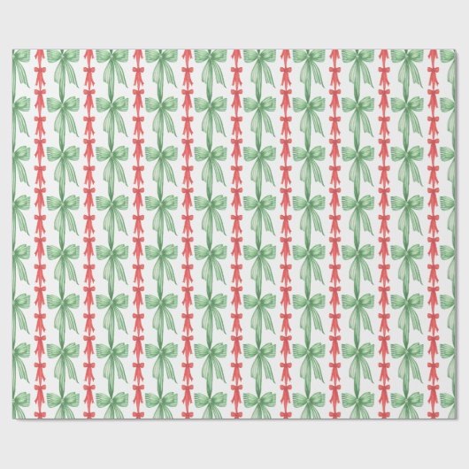 Waterverf Coquette Rood & Groen Kerstbogen Cadeaupapier (Vlak)