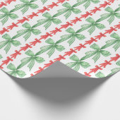 Waterverf Coquette Rood & Groen Kerstbogen Cadeaupapier (Hoek)